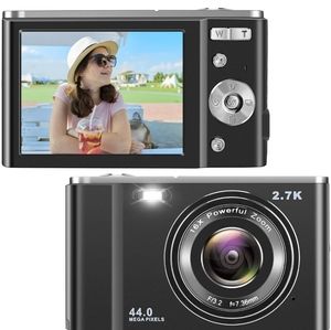 Beginner Digital Camera, 2.7K 44MP Camera 16x Zoom for Kids/Teens